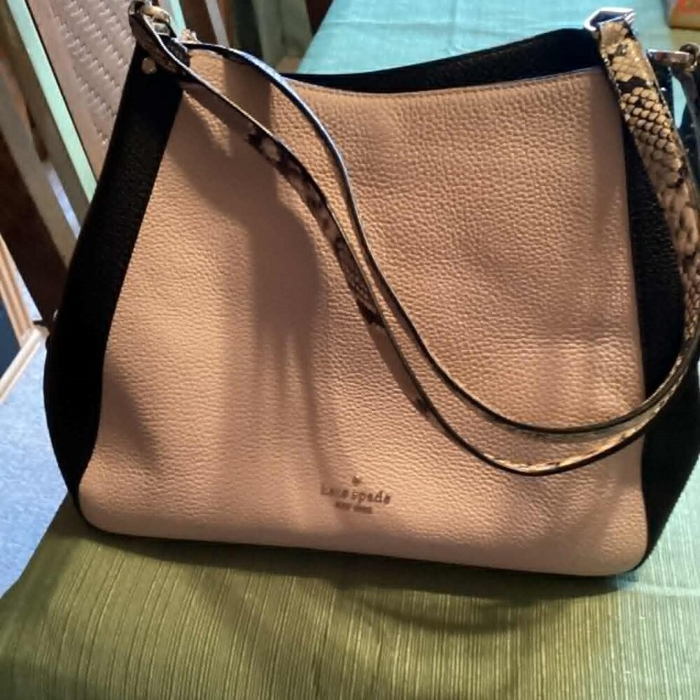 Kate Spade Purse Cream With Snake Handles Shoulder Bag
